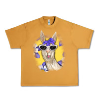 Peanut Butter Llama With Sunglasses Urban Heavy Tee - RanaPortraitStore