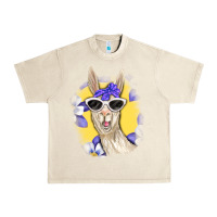 Sandshell Llama With Sunglasses Urban Heavy Tee - RanaPortraitStore