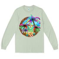 Matcha summer colorful palms Long Sleeve Tee - texasbilliewilder