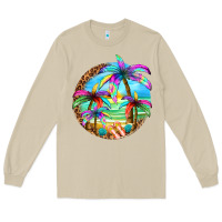 Mushroom summer colorful palms Long Sleeve Tee - texasbilliewilder