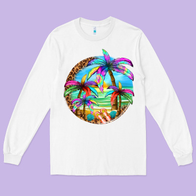 Summer Colorful Palms Long Sleeve Tee Designed By Texasbilliewilder