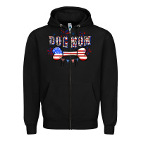 Black 4th of July Dog Mom Zipper Hoodie - CowGirlArtShop