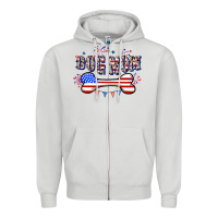 Dove Grey 4th of July Dog Mom Zipper Hoodie - CowGirlArtShop