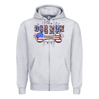Heather Grey 4th of July Dog Mom Zipper Hoodie - CowGirlArtShop
