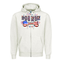 Oatmeal Heather 4th of July Dog Mom Zipper Hoodie - CowGirlArtShop