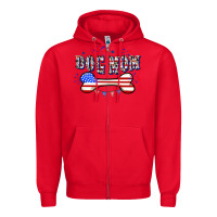 Red 4th of July Dog Mom Zipper Hoodie - CowGirlArtShop