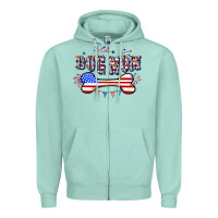 Seafoam 4th of July Dog Mom Zipper Hoodie - CowGirlArtShop