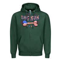 Sports Green 4th of July Dog Mom Zipper Hoodie - CowGirlArtShop