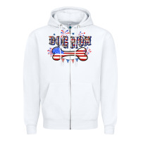 White 4th of July Dog Mom Zipper Hoodie - CowGirlArtShop