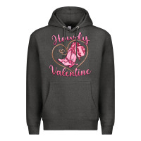 Charcoal Heather howdy valentine Premium Hoodie - MaliasSmallBusiness