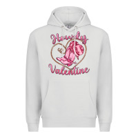 Dove Grey howdy valentine Premium Hoodie - MaliasSmallBusiness