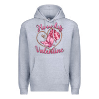 Heather Grey howdy valentine Premium Hoodie - MaliasSmallBusiness