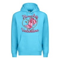 Ocean Blue howdy valentine Premium Hoodie - MaliasSmallBusiness
