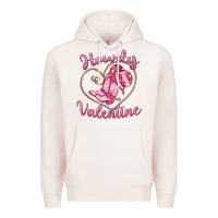 Pale Pink howdy valentine Premium Hoodie - MaliasSmallBusiness
