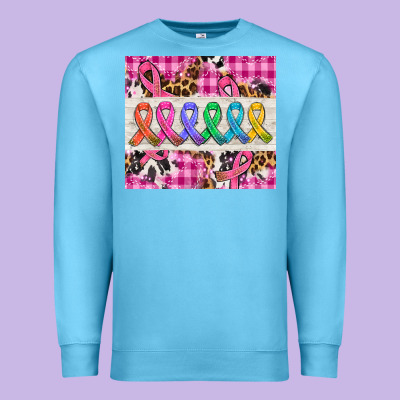 Western Colorfull Cancer Ribbon Premium Sweatshirt Designed By Adodesignshop