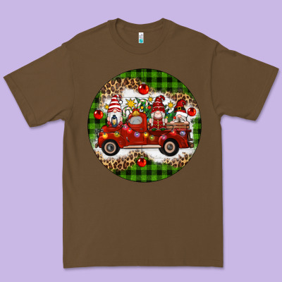 Christmas Gnomes Truck Premium Tee Designed By Artiststas