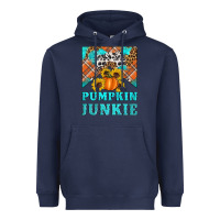 Navy pumpkin junkie Heavyweight Hoodie - Artiststas