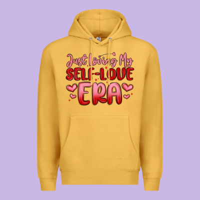 Just Loving My Self Love Era Premium Hoodie Designed By Maliassmallbusiness