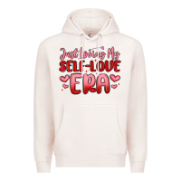 Pale Pink just loving my self love era Premium Hoodie - MaliasSmallBusiness