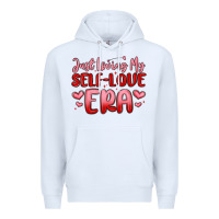 White just loving my self love era Premium Hoodie - MaliasSmallBusiness