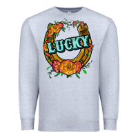Heather Grey horseshoe lucky Premium Sweatshirt - JahusDesignShop