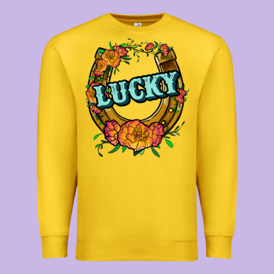 Horseshoe Lucky Premium Sweatshirt Designed By Jahusdesignshop