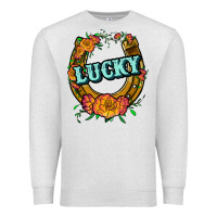 Oatmeal Heather horseshoe lucky Premium Sweatshirt - JahusDesignShop