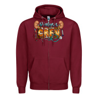 Burgundy dialysis crew Zipper Hoodie - CowhideDigitalArt