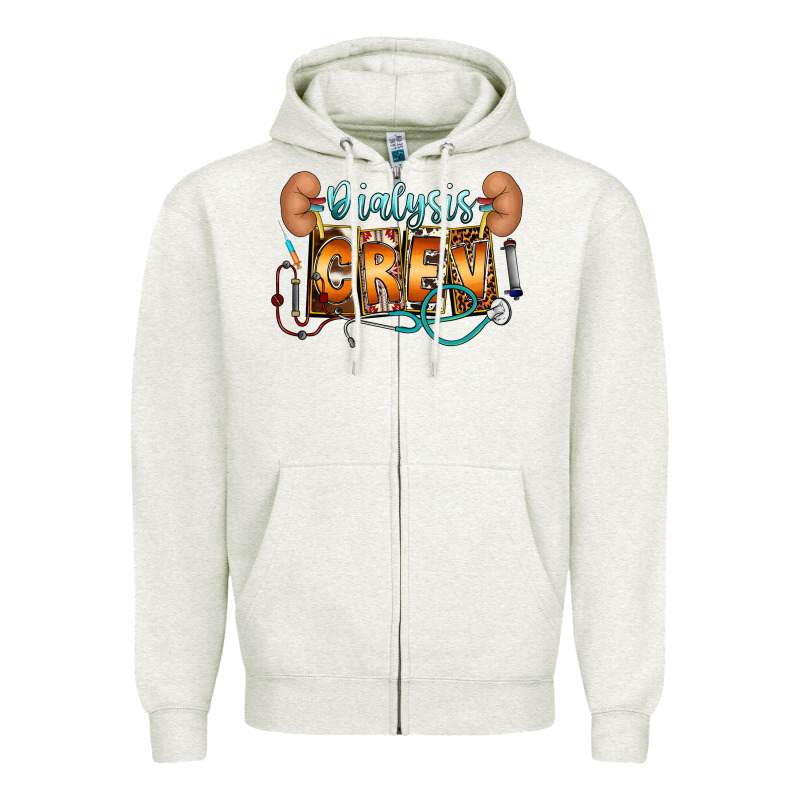 Dialysis Crew Zipper Hoodie by CowhideDigitalArt | Teevron