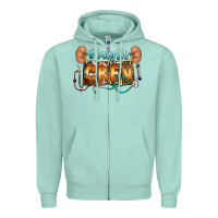 Seafoam dialysis crew Zipper Hoodie - CowhideDigitalArt