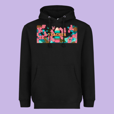 Teacher Floral Pencil Libbey Glass Heavyweight Hoodie Designed By Bundleandbundleshop
