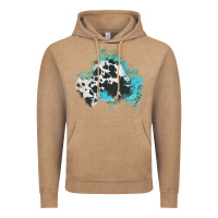 Vintage Coffee cowhide turquoise patch Vintage Hoodie - AdoDesignShop