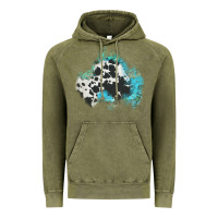 Vintage Olive cowhide turquoise patch Vintage Hoodie - AdoDesignShop