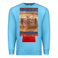 Ocean Blue all american teacher 12 oz slim can cooler Premium Sweatshirt - Artiststas