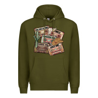 Army Green 90s country cassette tapes Premium Hoodie - MaliasSmallBusiness