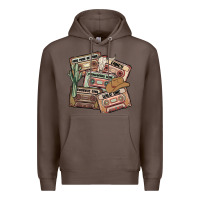 Coffee 90s country cassette tapes Premium Hoodie - MaliasSmallBusiness