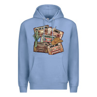 Colony Blue 90s country cassette tapes Premium Hoodie - MaliasSmallBusiness