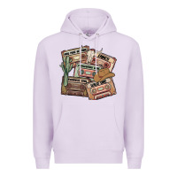 Lilac 90s country cassette tapes Premium Hoodie - MaliasSmallBusiness