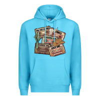 Ocean Blue 90s country cassette tapes Premium Hoodie - MaliasSmallBusiness