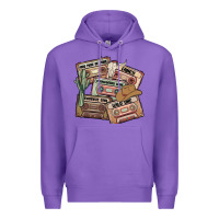 Purple 90s country cassette tapes Premium Hoodie - MaliasSmallBusiness