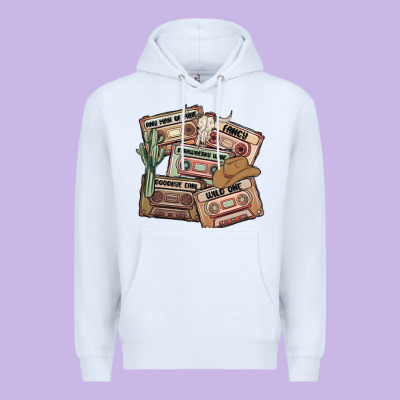90s Country Cassette Tapes Premium Hoodie Designed By Maliassmallbusiness