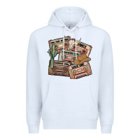 White 90s country cassette tapes Premium Hoodie - MaliasSmallBusiness