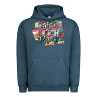 Pigment Midnight Navy coffee teach repeat teacher Urban Hoodie - NancyCooperArtShop