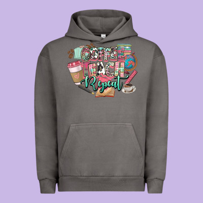 Coffee Teach Repeat Teacher Urban Hoodie Designed By Nancycooperartshop