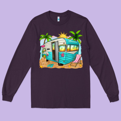 Summer Caravan Long Sleeve Tee Designed By Texasbilliewilder