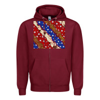 Burgundy 4th of July USA flag leopard cowhide 20oz tumbler Zipper Hoodie - Neo Western