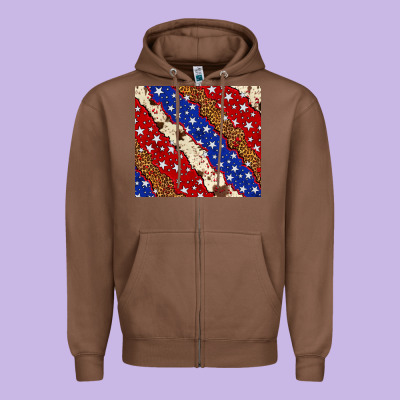 4th Of July Usa Flag Leopard Cowhide 20oz Tumbler Zipper Hoodie Designed By Neo Western