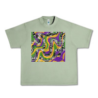 Oil Green Mardi Gras Cowhide Urban Heavy Tee - RanaPortraitStore