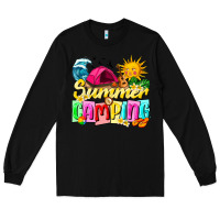 Black summer camping Long Sleeve Tee - texasbilliewilder
