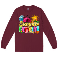 Burgundy summer camping Long Sleeve Tee - texasbilliewilder